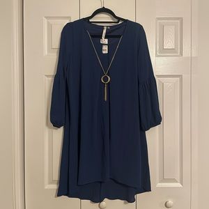 Navy NY Collection dress with necklace attachment